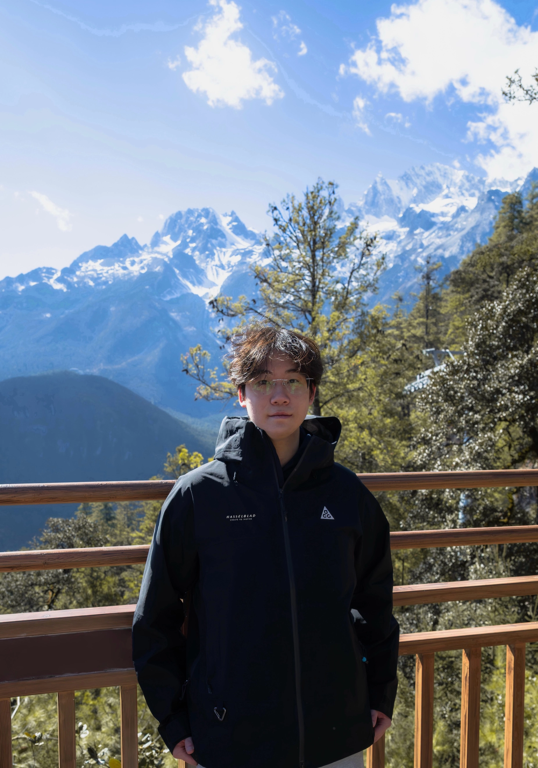 William, in front of Jade Dragon Snow Mountain